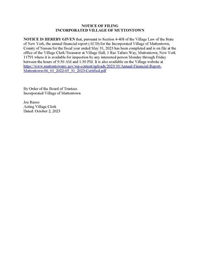 2023 Village of Muttontown